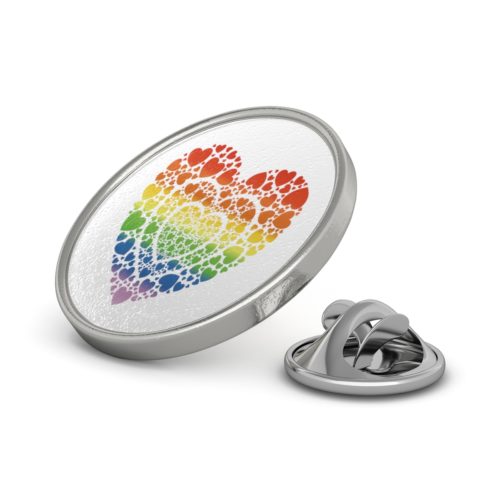 Rainbow Heart Gay Pride Pewter Pin