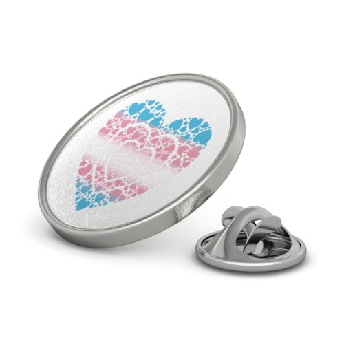 Transgender Pride Heart Pewter Pin