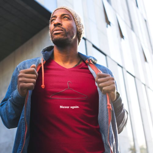 Never Again - Unisex V-Neck Tee