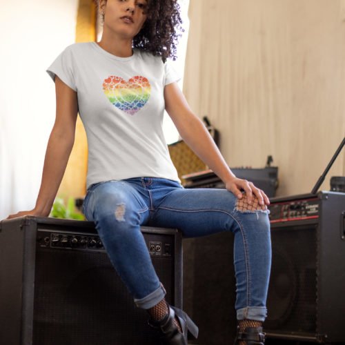 Rainbow Heart Gay Pride Unisex Tee